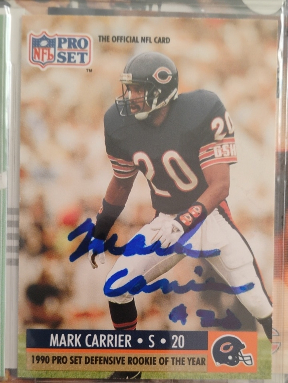 1990 Pro Set Mark Carrier (#800) SIGNED